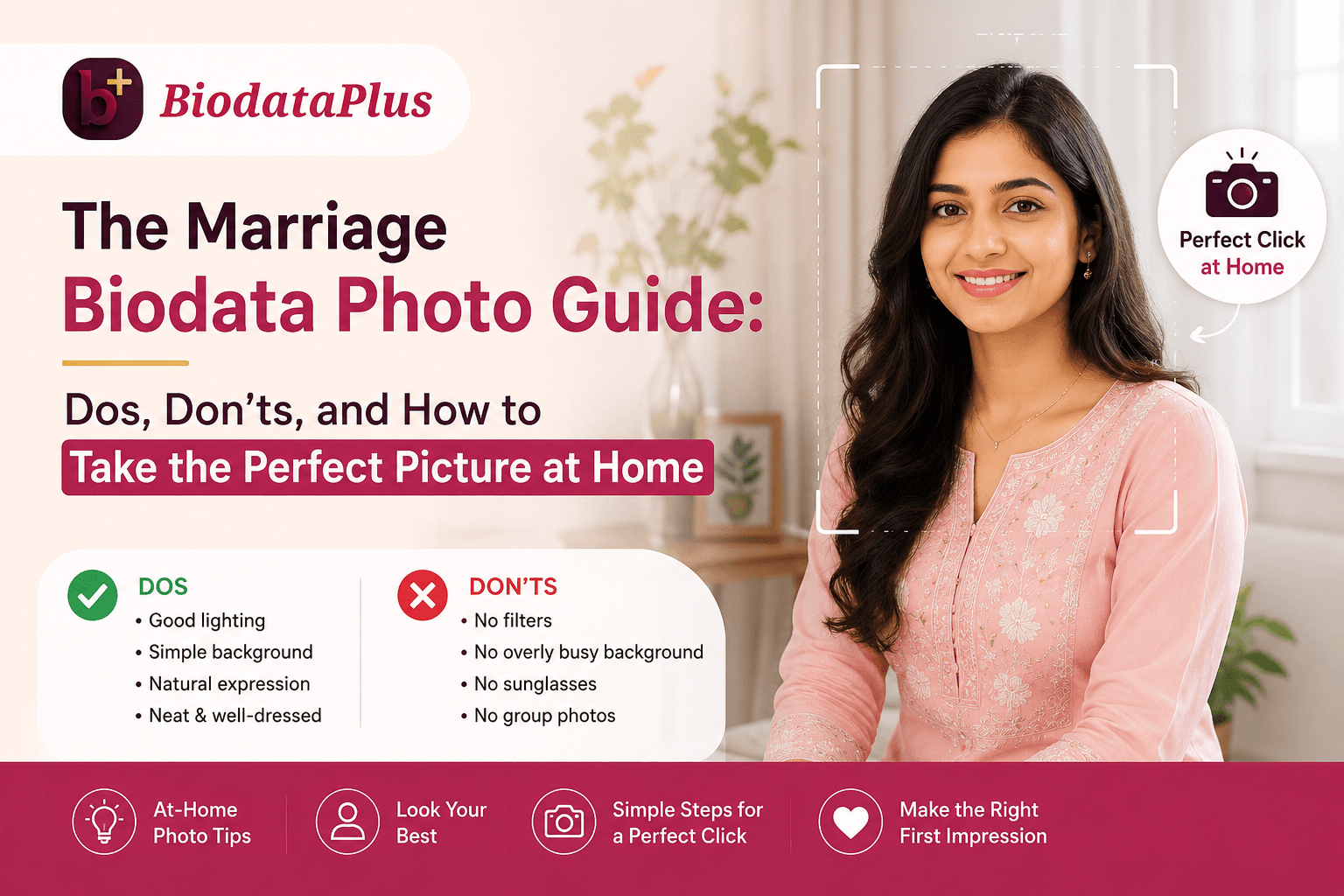 Marriage biodata photo guide — dos, don'ts, and tips for taking the perfect picture at home