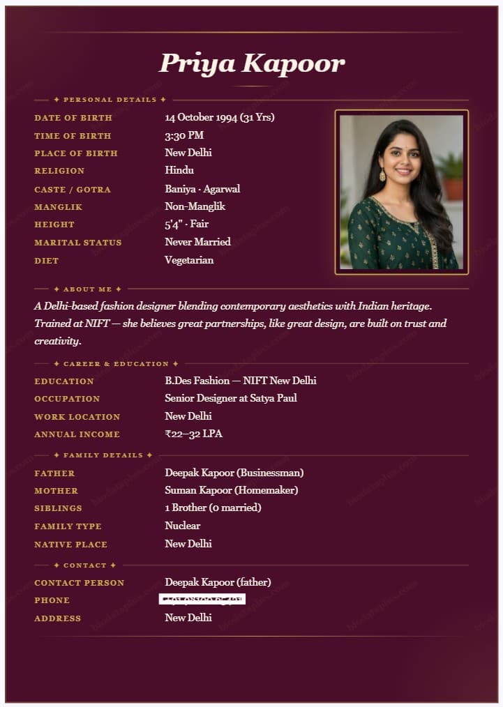 Kundli Details in Marriage Biodata — What to Include and Why